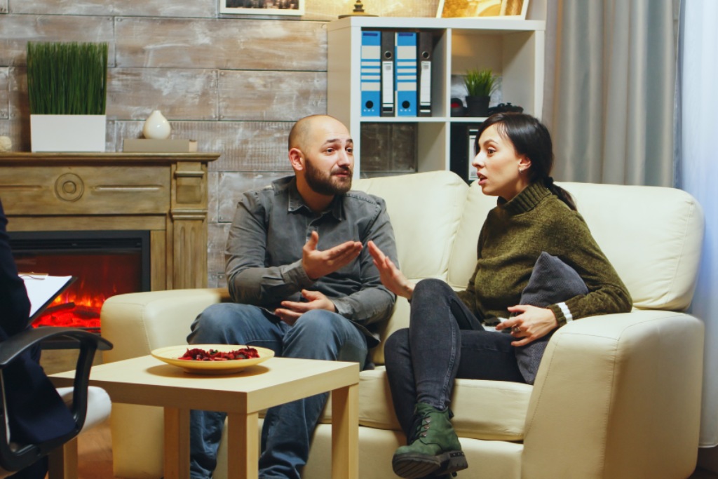 divorcing couple discussing ownership of a home in Las Vegas