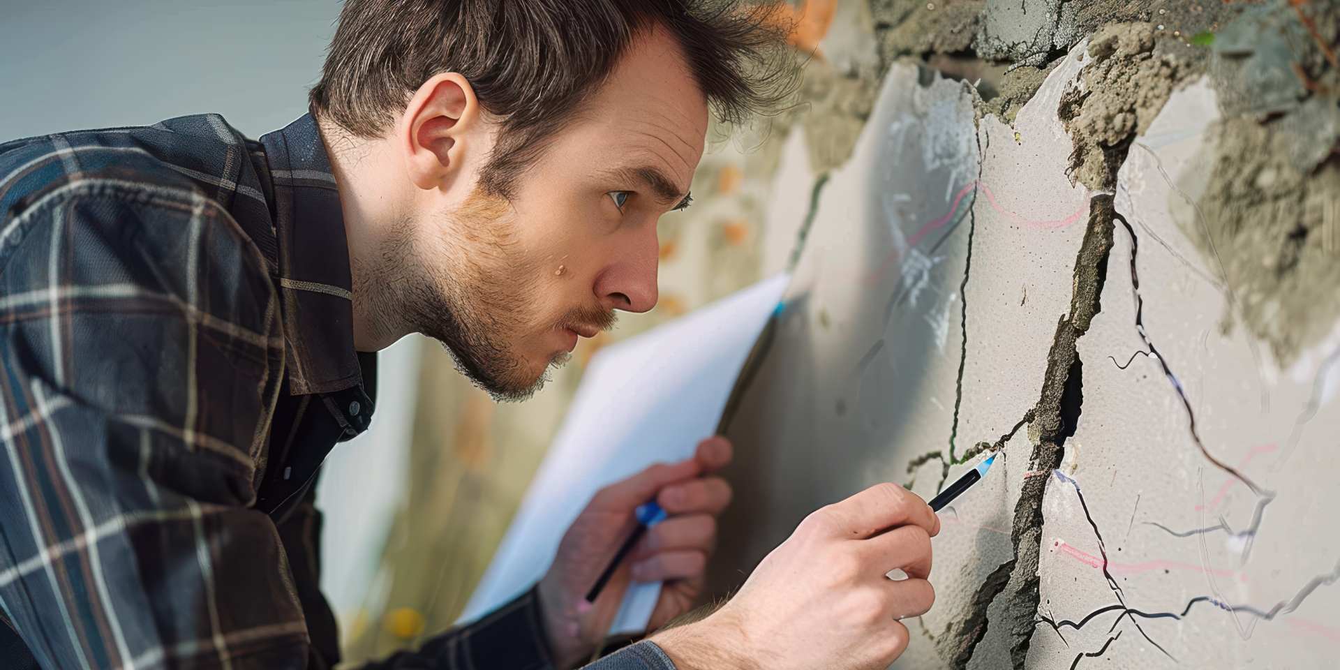 homeowner inspecting structural defects in a newly constructed Nevada home