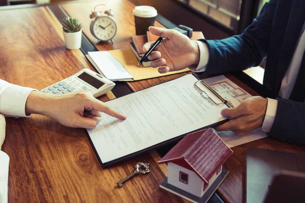 Commercial real estate financing documents including lease verification forms