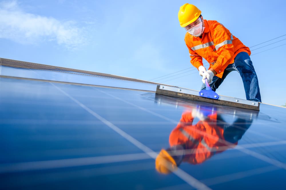 ceiling water damage caused by improperly sealed solar panel mounts on a Las Vegas home,
solar panel attorney near me