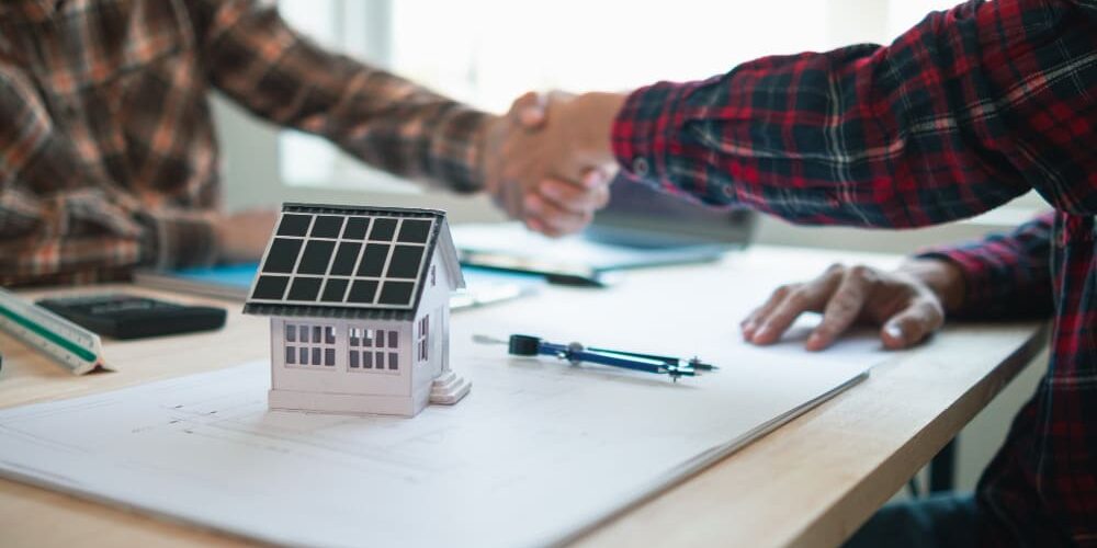 solar panel attorney near me reviewing a solar contract with a Las Vegas homeowner, solar panel attorney near me